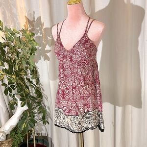 Gauzy maroon printed sundress